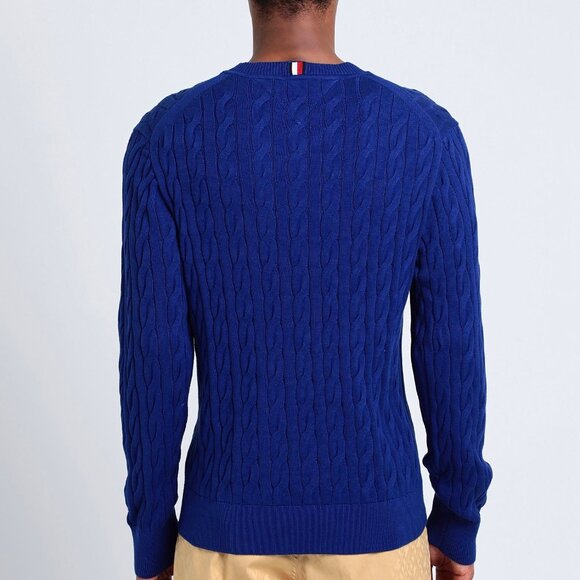 Tommy Hilfiger Iconic Cre Neck Cable Knit Pullover Sweater Men's Size 3XL Royal - Picture 3 of 9